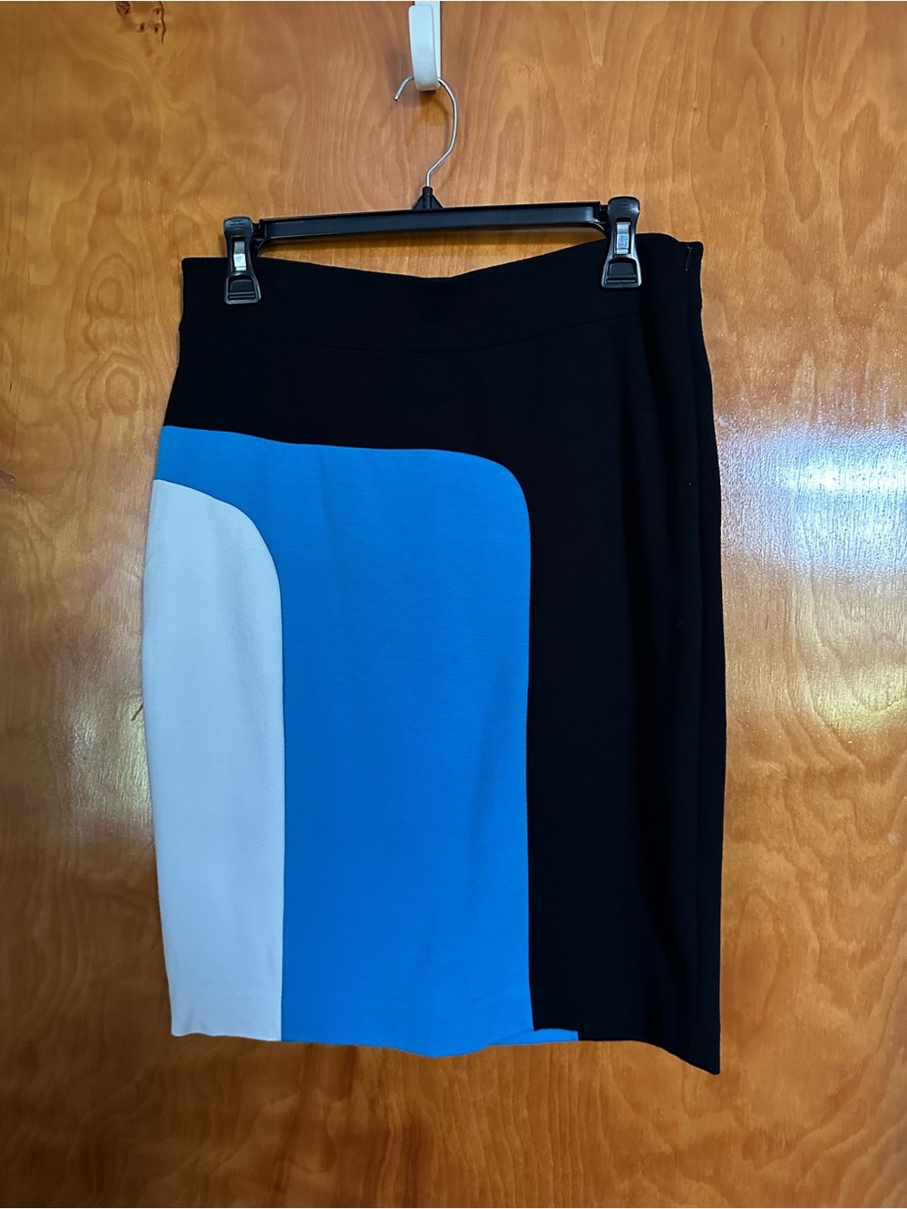 Ann Taylor Black, Blue & White Colorblock Pencil Skirt